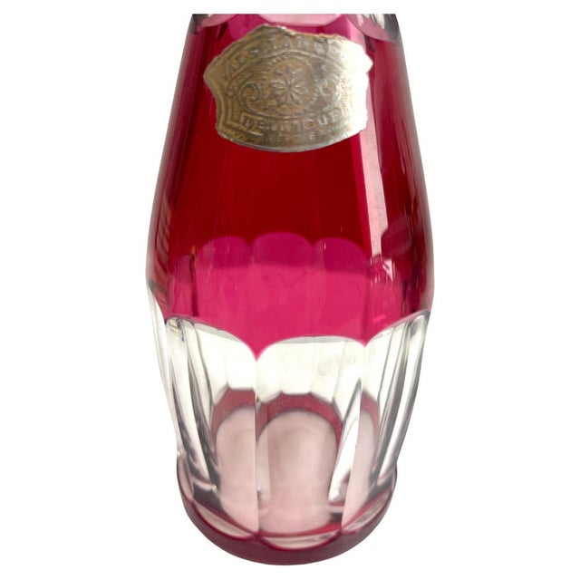 Crystal Decanter, Vase and Bowl from Val Saint Lambert, 1930, Set of 3 For Sale - Image 6 of 16