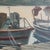 Mediterranean Fishing Boats, 1980s, Oil on Canvas For Sale - Image 6 of 9