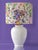 Delft White Table Lamp, New House of Hackney Hollyhocks Lampshade For Sale - Image 14 of 14