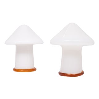 Murano Glass Mushroom Table Lamps, Italy, 1970s, Set of 2 For Sale