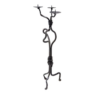 Large Wrought Iron Candleholder with Abstract Design, 2010s For Sale