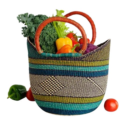 Large African Bolga Ghana Woven Basket Chairish