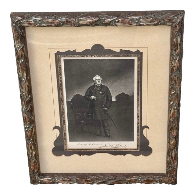 Framed Antique Engraving Titled “Portrait of Mr Corcoran” For Sale