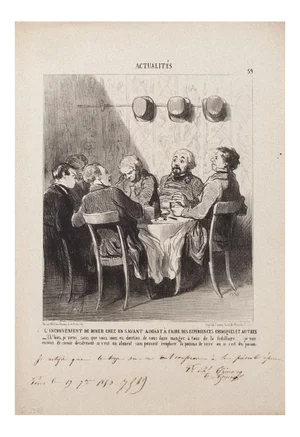 Honoré Daumier - the Diner Downside In A Savant- Original Lithograph - 1853