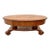 Antique Oval Coffee Table, Tiger Oak, Drawer, Shelf, Petite Size, Empire Style For Sale