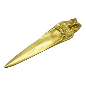 Antique English Brass Owl Paper Knife Letter Opener