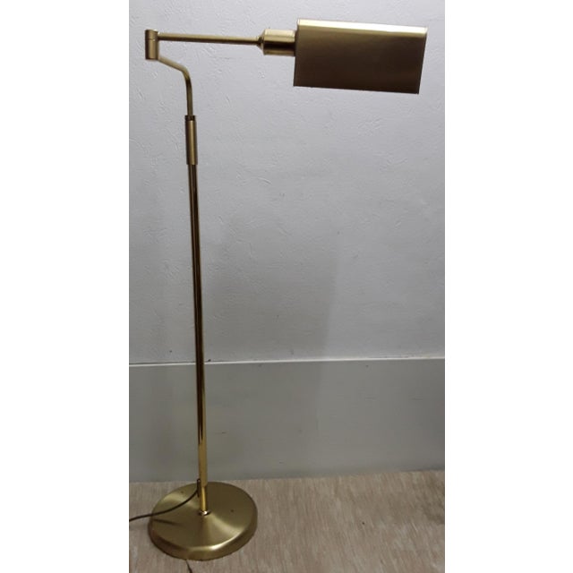Vintage German Gold-Colored Metal Multi-Adjustable Floor Lamp from Bankamp Lights, 1970s For Sale - Image 3 of 9