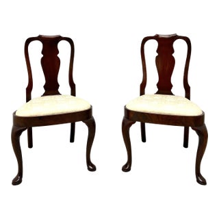 Hickory Chair Mahogany Queen Anne Dining Side Chairs - Pair For Sale