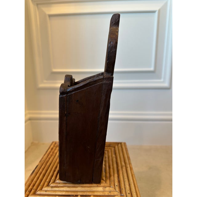 Vintage English Handcarved Rustic Wooden Candle Box For Sale - Image 9 of 14