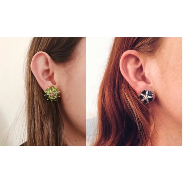 Christina Addison 18kt Yellow Gold Sand Dollar Earring With Citrine and Diamonds - a Pair For Sale - Image 4 of 12