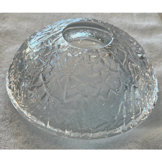 Glass 1990s Orrefors Crystal Bowl, Rock Pattern For Sale - Image 7 of 12