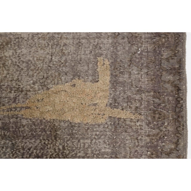 Mid 20th Century Earthy Beige & Soft Blue Accents Rug For Sale - Image 6 of 11