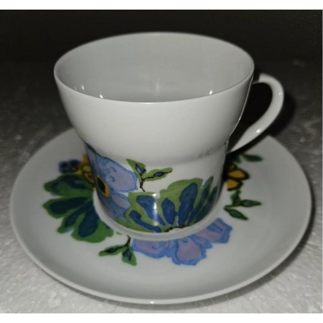 Mid-Century Modern Vintage 1970s Noritake Hawaiian Holidays Hula Pattern Cup & 5 Saucers - 6 pcs For Sale - Image 3 of 7
