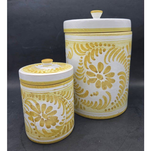 1970s Italian Majolica Canisters, Set of 2 For Sale In Miami - Image 6 of 13