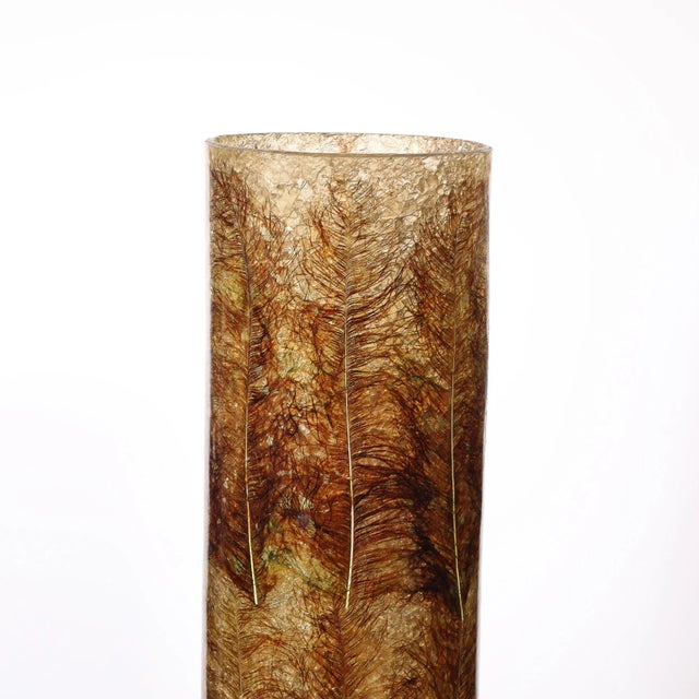 Mid-Century Ceramic Table Lamp W/ Naturalist Resin Shade & Illuminated Cutout For Sale - Image 15 of 18