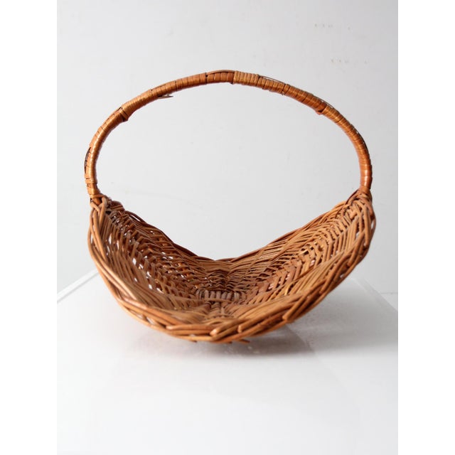Late 20th Century Vintage Wicker Kindling Basket For Sale - Image 5 of 13