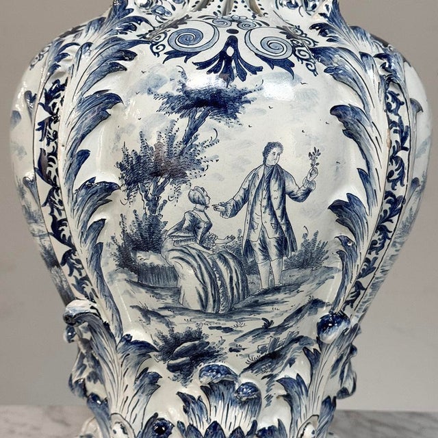 18th Century Hand-Painted Delft Jardinière, Signed LVD For Sale - Image 11 of 18