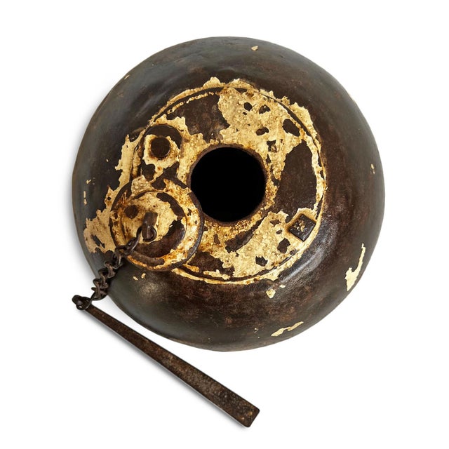 Antique old tobacco container from India. Signs of age on metal and includes lid with attached crusher. Each is unique and...