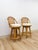 Hollywood Regency Vintage Coastal Hollywood Regency Caned Rattan Swivel Barstools Counter Height For Sale - Image 3 of 13