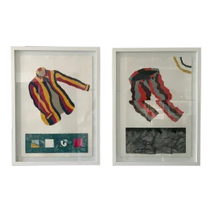 Set of 2 Post Modern 1980's Serigraphs by Donald Saff