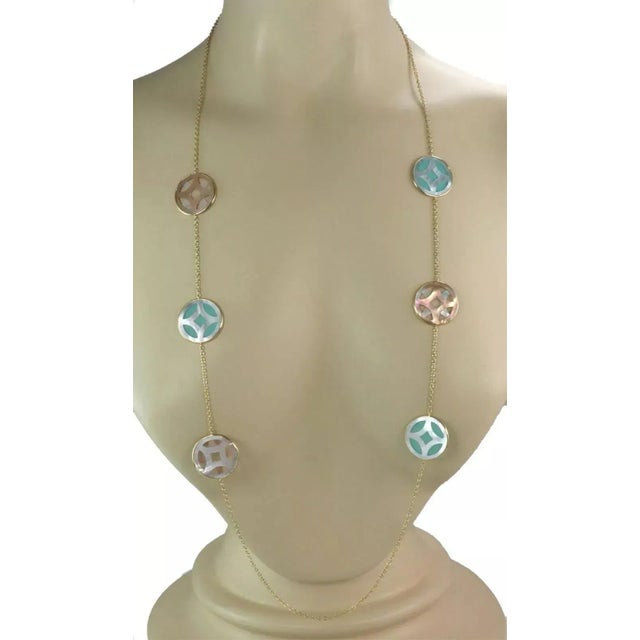 Contemporary Ippolita Rock Candy Isola 18k Yellow Gold Circle Sectional Necklace 37" Long For Sale - Image 3 of 6