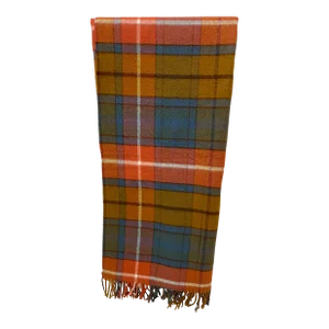 Soft Merino Lambswool Throw in a Colorful Modern Plaid Pattern - Made in England