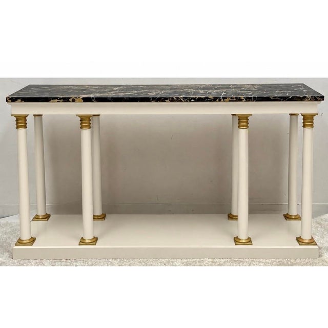 1970s 1970s Italian Neoclassical Style Marble Top Console Table For Sale - Image 5 of 6