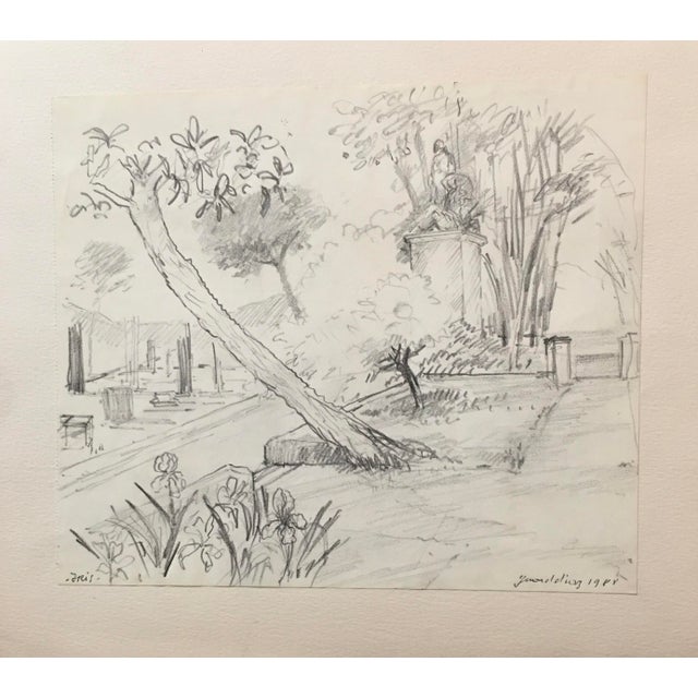 1980s Gerard Diaz, French Iris Pencil Drawing, 1988, Ink For Sale - Image 5 of 5