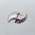 1980s Vintage 1984 Signed Monet Matte & Smooth Rhodium Plated Brooch For Sale - Image 5 of 8