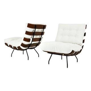 Costela Lounge Chairs attributed to Martin Eisler and Carlo Hauner for Forma, 1950s, Set of 2 For Sale