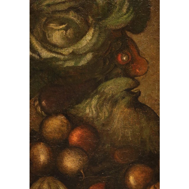 Follower of Giuseppe Arcimboldo, Anthropomorphic Allegory of Winter, 18th Century, Oil Painting on Canvas, Framed For Sale - Image 8 of 12