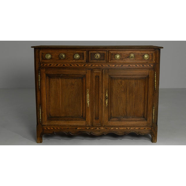 1820s French Baroque Oak Buffet With Brass Details For Sale - Image 13 of 18