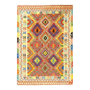 Reversible Kilim Flat Weave Wool on Wool Rug
