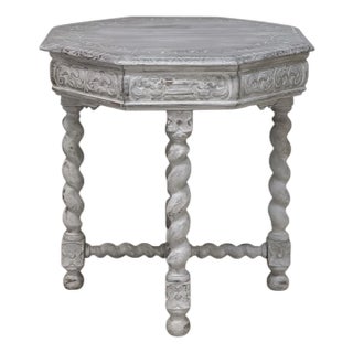 Antique Renaissance Octagonal Painted Center Table ~ End Table For Sale