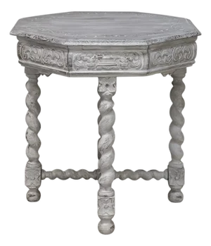 Antique Renaissance Octagonal Painted Center Table ~ End Table