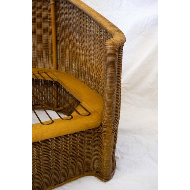 Wood Woven Wicker Armchairs attributed to Vivai Del Sud, 1970s, Set of 2 For Sale - Image 7 of 10