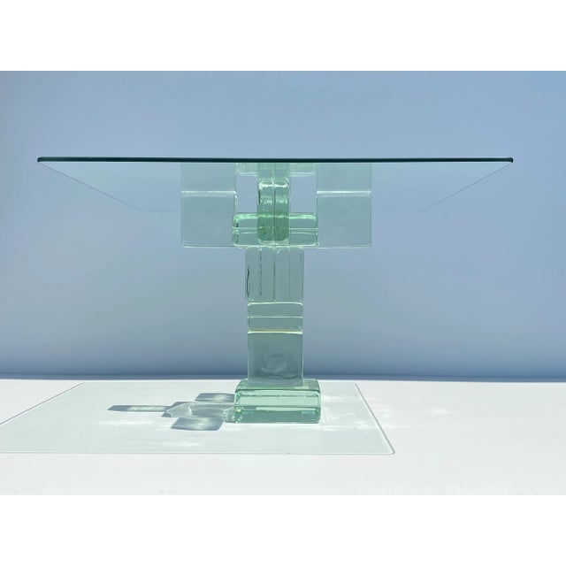 Imperial Imagineering 1980s Postmodern Glass Blocks Side Table For Sale - Image 4 of 13