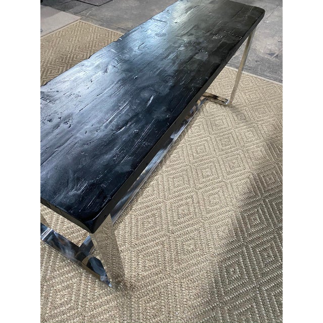 Timothy Oulton Wood & Metal Console For Sale - Image 6 of 12