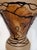 Glass Vintage 14” Italian Frosted Amber Art Glass Trumpet Vase - Art Nouveau Style For Sale - Image 7 of 12