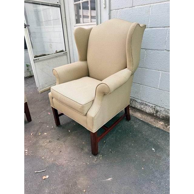 Pair of George III Wingback Chairs by St. Timothy Chair Company For Sale - Image 13 of 18