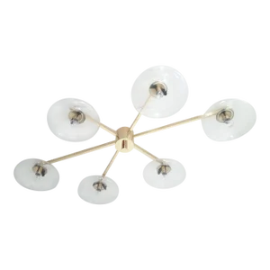 Angelo Polished Brass Clear Glass Flush Mount by Fabio Ltd
