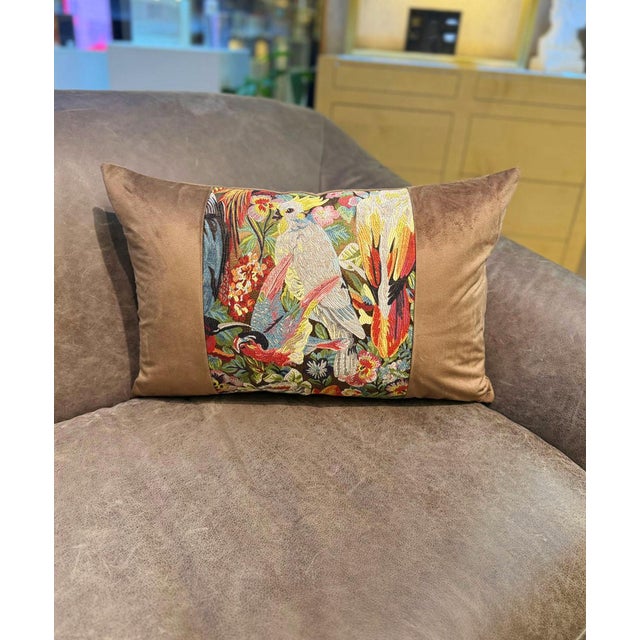 Textile Handmade Mocha Velvet Lumbar Pillow Cover For Sale - Image 7 of 16