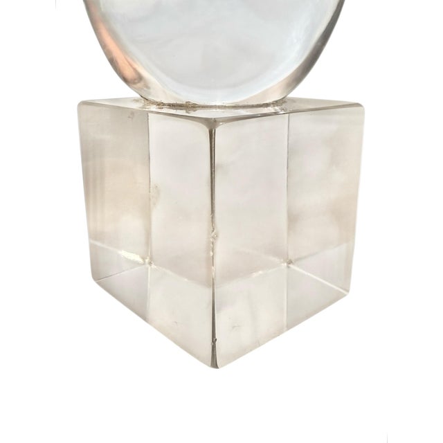 Mid Century Contemporary Modern Lucite Egg Sculpture For Sale In Los Angeles - Image 6 of 7