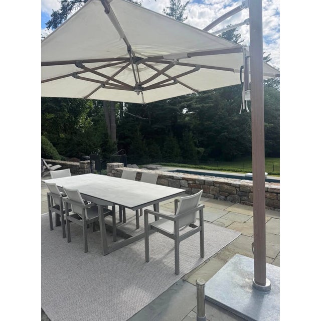Tuuci Ocean Master Max Cantilever Umbrella | 10' Sq | Aluma-Teak | Triple Plate | $25k Retail For Sale - Image 11 of 12