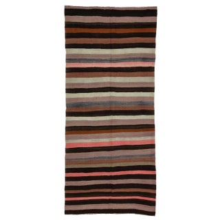Striped Vintage Wool Kilim Rug- 4′9″ × 10′8″ For Sale