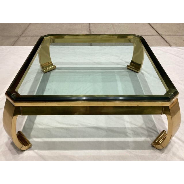 Brass Ming Leg Brass Coffee Table From Mastercraft For Sale - Image 8 of 13
