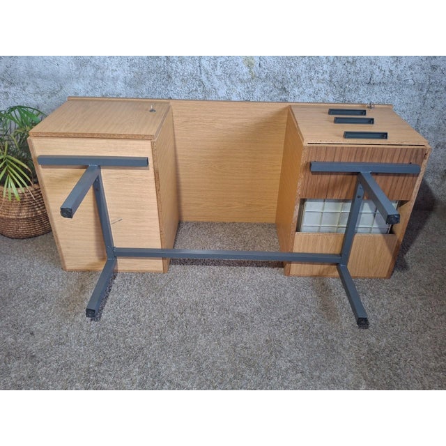 Vintage Ministers Desk with Double Drawers, 1960s For Sale - Image 9 of 12