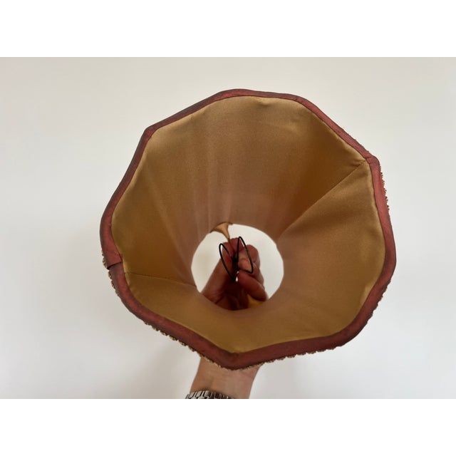 2000s Silk Mini Clip on Lampshades in Iridescent Terracotta With