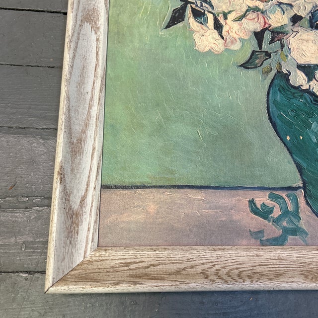 1950’s Original Van Gogh “White Roses” Print on Cardboard For Sale - Image 4 of 5