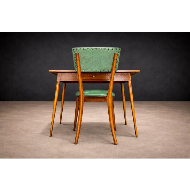 Amber Console With Drawer and Chair in Hardwood, Unknown, 1950s For Sale - Image 8 of 15